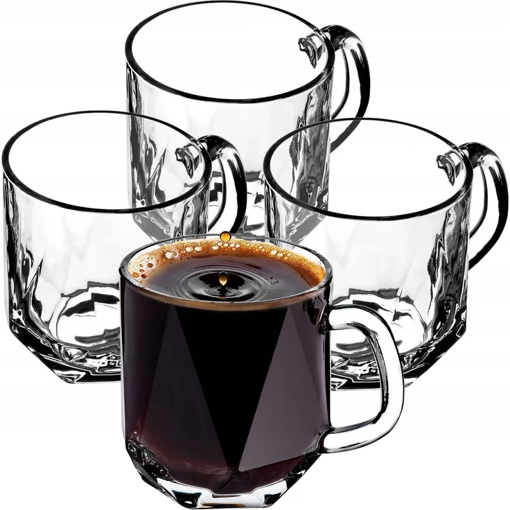 KADAX 4x Gläser 300ml für Kaffee Tee Getränke Glas mit Henkel Set – Bild 1