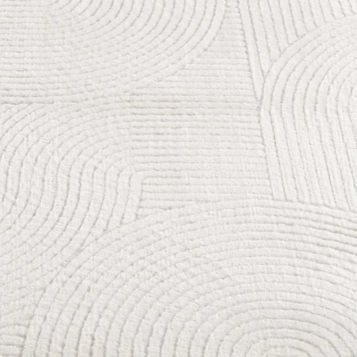 TaraCarpet Teppich TaraCarpet Homestyle 390 Wellen, rechteckig, Höhe: 10 mm, Felloptik Wohnzimmer hoch-tief weich waschbar Welle creme 50x80 – Bild 3