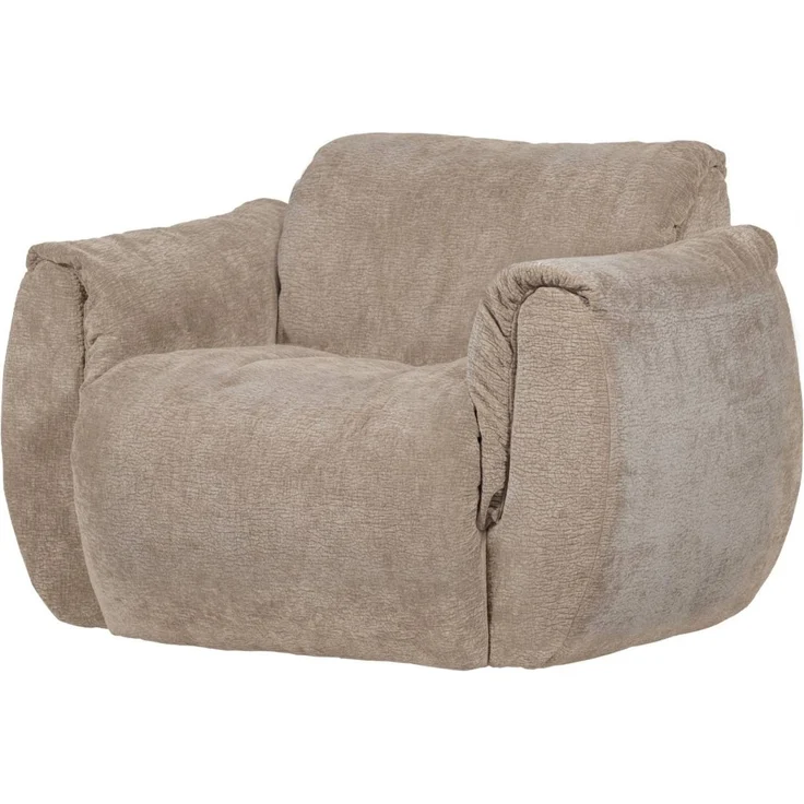 Drehsessel Baggy aus 3D-Chenille-Stoff, modernes Design, Sand, weich gepolstert, Indoor – Bild 1