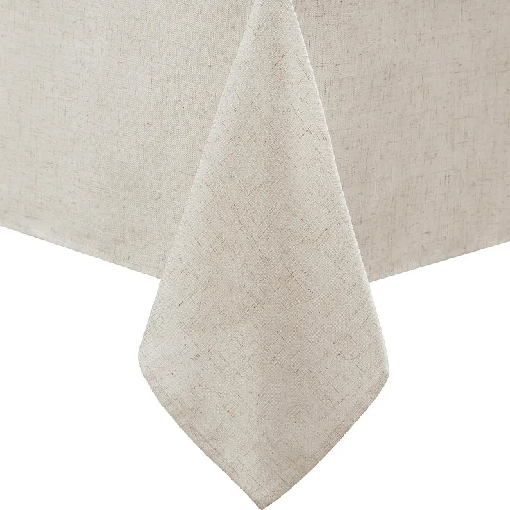Laura Ashley Dothan Luxuriöse Tischdecke aus Leinenmischung für formelle Abendessen, Urlaub, Hochzeit oder Party, 152,4x213,4 cm, Taupe