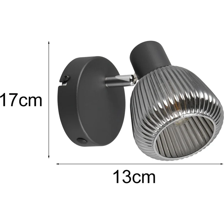 Trio Leuchten Spot Tarifa E14 schwarz matt Metall/Glas – Bild 3