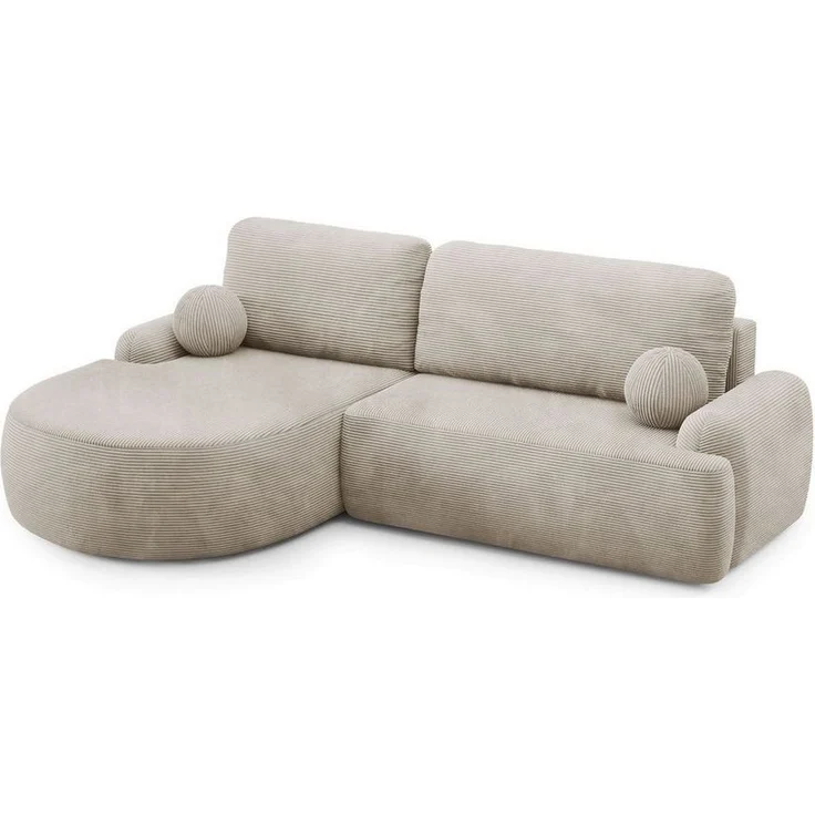 Lookway Ecksofa CLEO CORD Rundes Ecksofa mit Schlaffunktion und Bettkasten – Bild 2