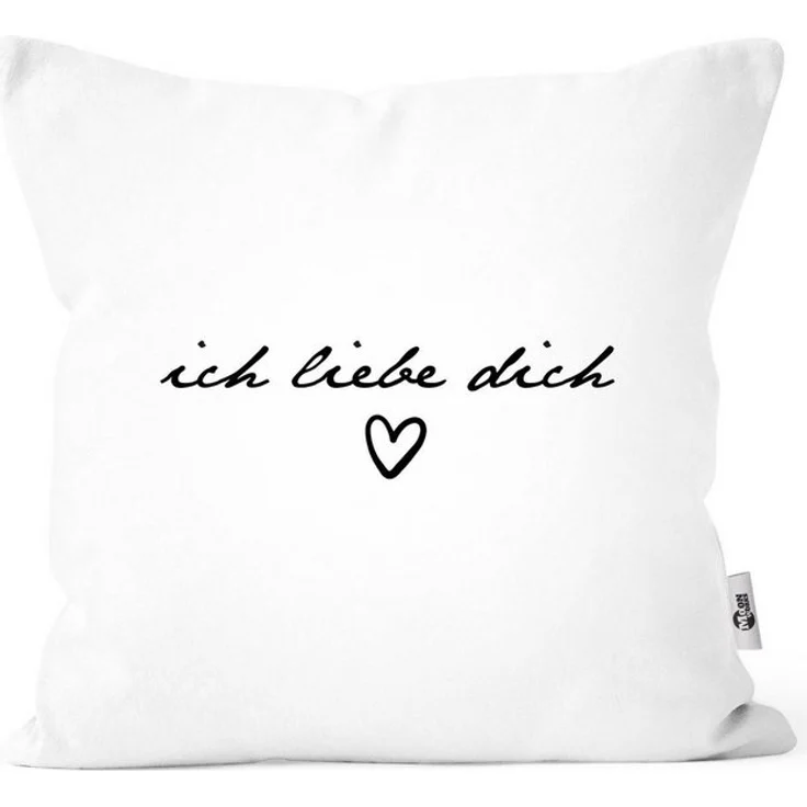 MoonWorks Dekokissen Kissen-Bezug Liebesbotschaft Herz ich liebe dich Geschenk Frau/Mann Geliebte/r Jahrestag Valentinstag Weihnachten MoonWorks® – Bild 4