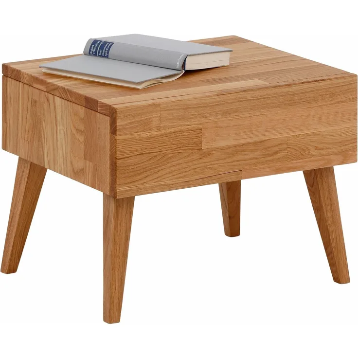 Home affaire Nachttisch Natali, mit einer Schublade, aus massiver Eiche, Breite 45 cm