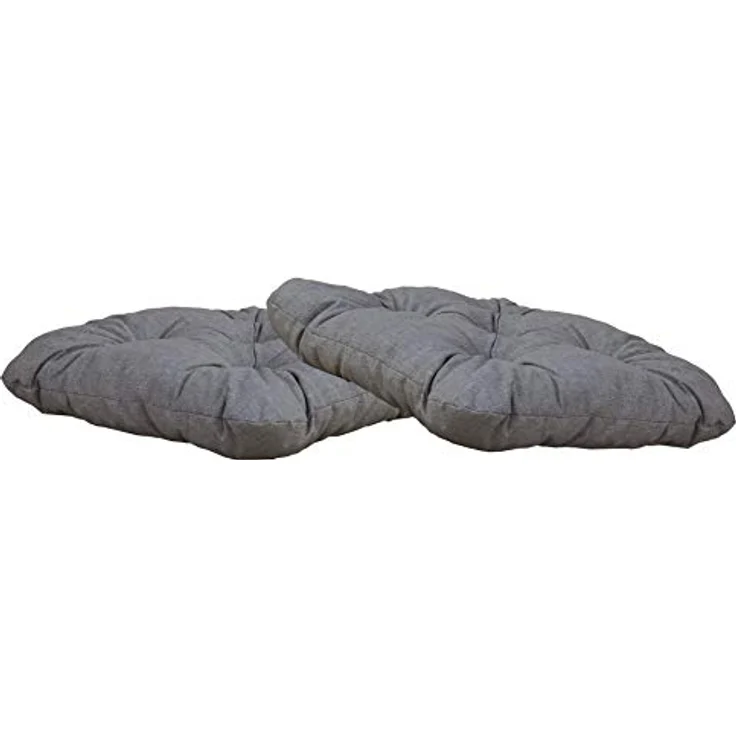 Ambientehome Sitzkissen Auflage Sitzpolster, 50 x 50 x 8 cm, 2er Set, hellgrau – Bild 2
