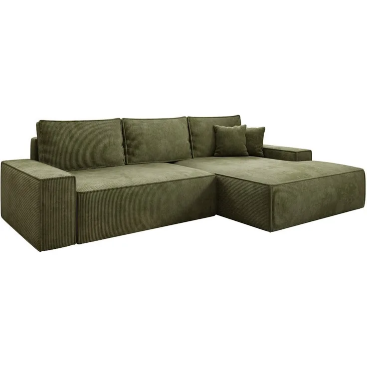 Luxusbetten24 Schlafsofa Designer Sofa Verona mit breiter Ottomane, mit Schlaffunktion und Stauraum