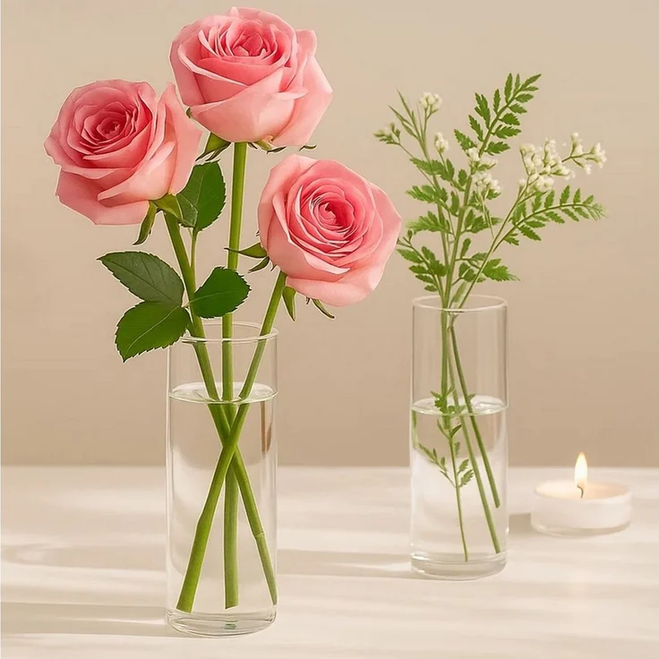 Youyijia Tischvase 12er Zylinder Vase Glas Kleine Vasen Transparent Glasvasen – Bild 3
