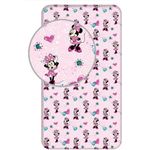 Disney Minnie Mouse Spannbetttuch – Baumwollbettlaken für Kinderbett (90x200+25 cm)