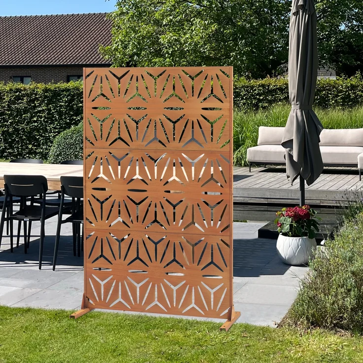 Trennwand Kilsturd Cortenstahl 180x120 cm Edelrost [casa. pro] – Bild 1