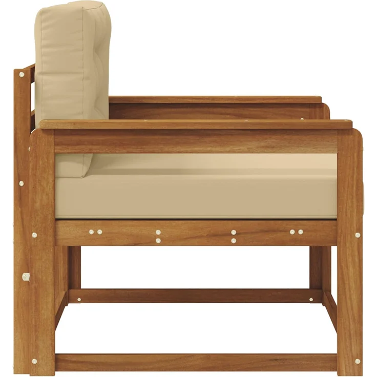 vidaXL Outdoor Mittelsofa Massivholz Akazie Natur und Beige 3436260 – Bild 4