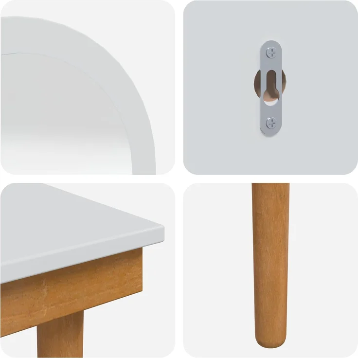 vidaXL Schminktisch-Set FAUSKE 5 Stk. Weiß 100 x 50 x 143 cm 3438598 – Bild 9