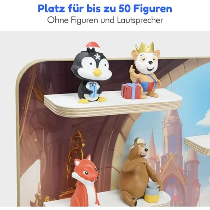 stadtecken Holzregal für Tonies & Toniebox – Musikbox Wandregal aus 10mm Holz – Platz für 35-50 Figuren mit Magnetfunktion – Handgefertigt – Zum Aufstellen oder Aufhängen (Sissi, Groß) – Bild 4