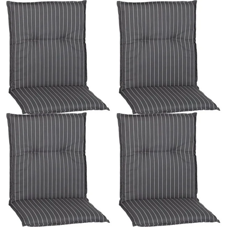 NYVI Sitzauflage Niedriglehner Auflagen 4er Set Barcelona Gartenstuhlauflagen 100x50cm, (4 St), Niederlehner Stuhlauflage Sitzauflage mit Halteband Streifen gestreift