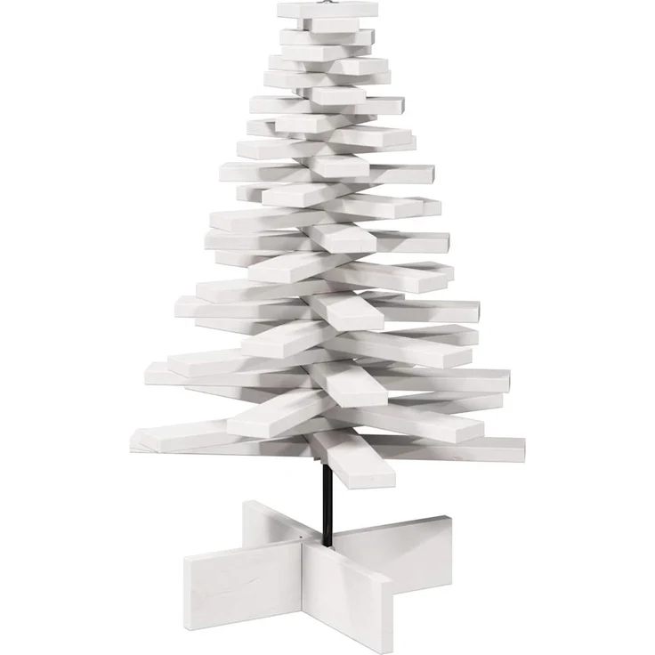 vidaXL Weihnachtsbaum zum Schmücken Weiß 80 cm Massivholz Kiefer 858202 – Bild 4