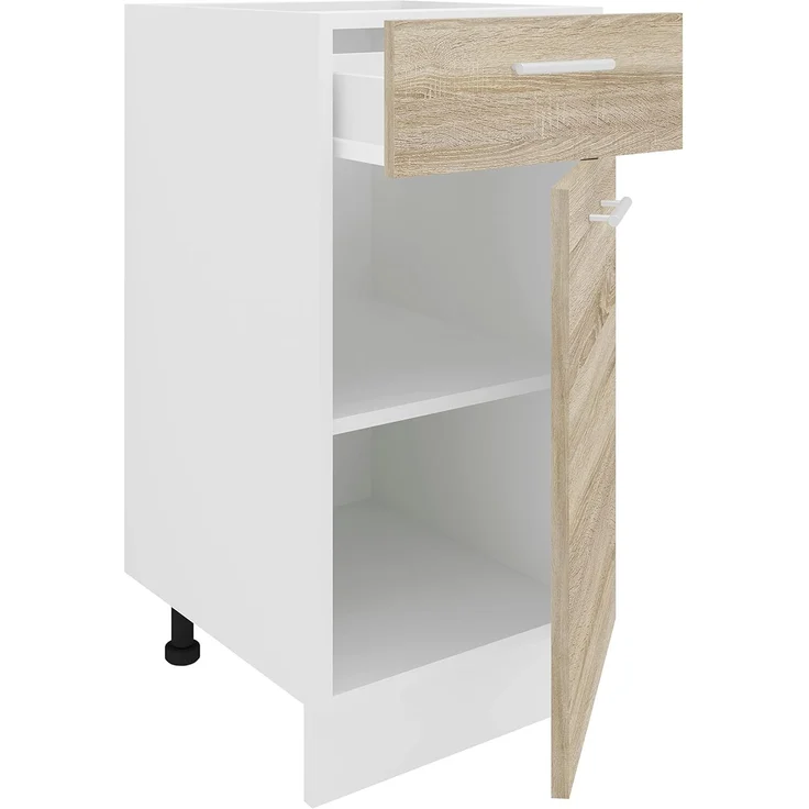 VCM Küchenmöbel Unterschrank Esilo 918639 Weiß / Sonoma-Eiche H. 82 x B. 40 x T. 46 cm – Bild 3