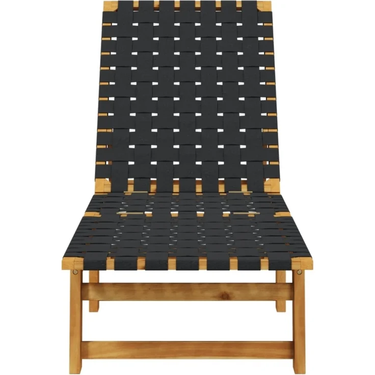 vidaXL Sonnenliege Schwarz Massivholz Akazie und Stoff 366507 – Bild 3