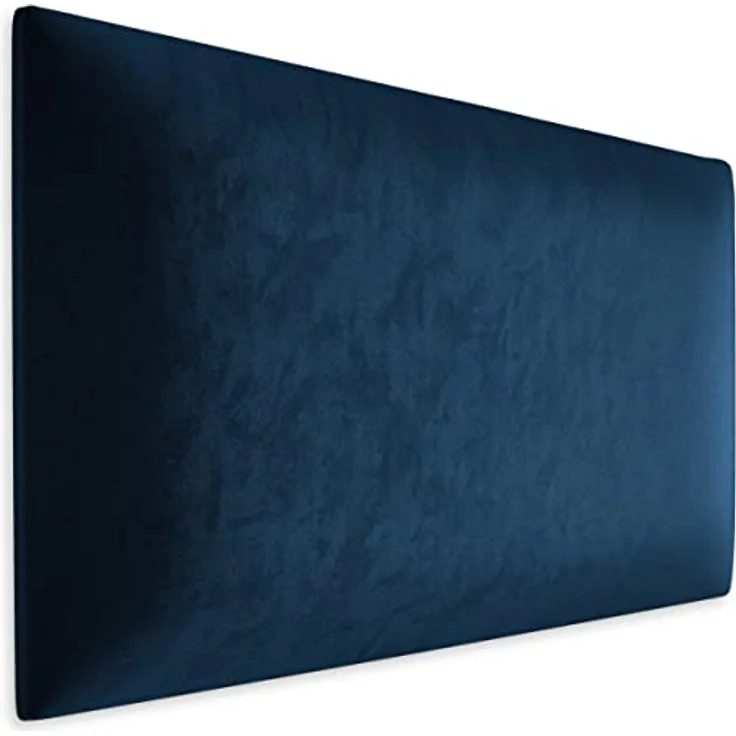 Muralo Samt Wandkissen Stoff Polsterpaneel Schlafzimmer Wohnzimmer Bett Wandpolster Bettkopfteil Lendekissen Modern Luxus Gepolstert Polster Paneel (Dunkelblau, 60x30 cm) – Bild 2