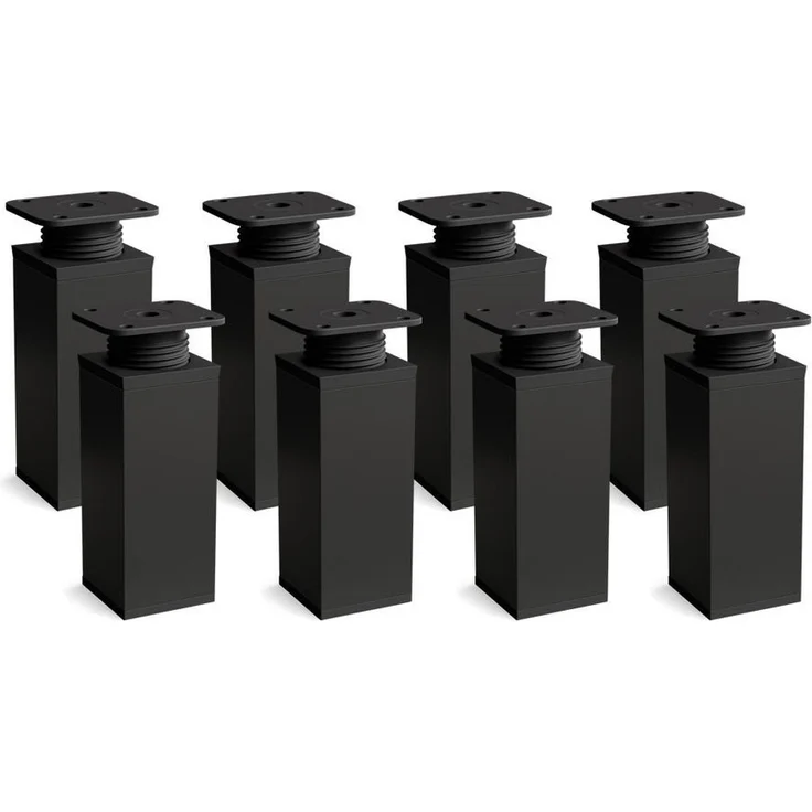 sossai® Möbelfuß Design-Möbelfüße, 4er & 8er Set, höhenverstellbar MFV1, Farbe: Schwar, (8-St), Farbe: Schwarzmatt – Bild 1