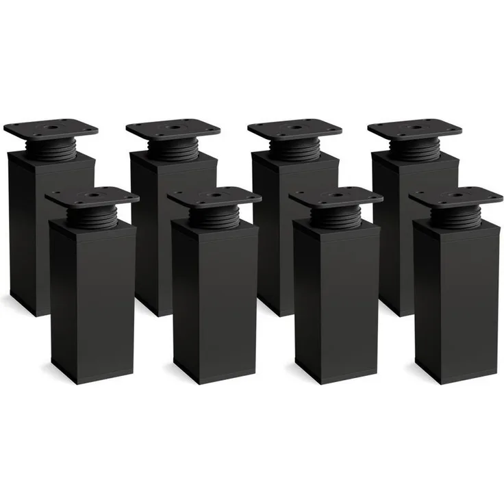 sossai® Möbelfuß Design-Möbelfüße, 4er & 8er Set, höhenverstellbar MFV1, Farbe: Schwar, (8-St), Farbe: Schwarzmatt