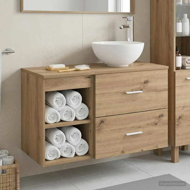 vidaXL Badezimmerschrank-Set 2 stk. Artisan-Eiche 79,5 x 35 x 80 cm 3403871 – Bild 1