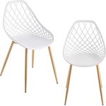 Esszimmerstuhl Warschau 2er Set Weiß/Buchenoptik en. casa