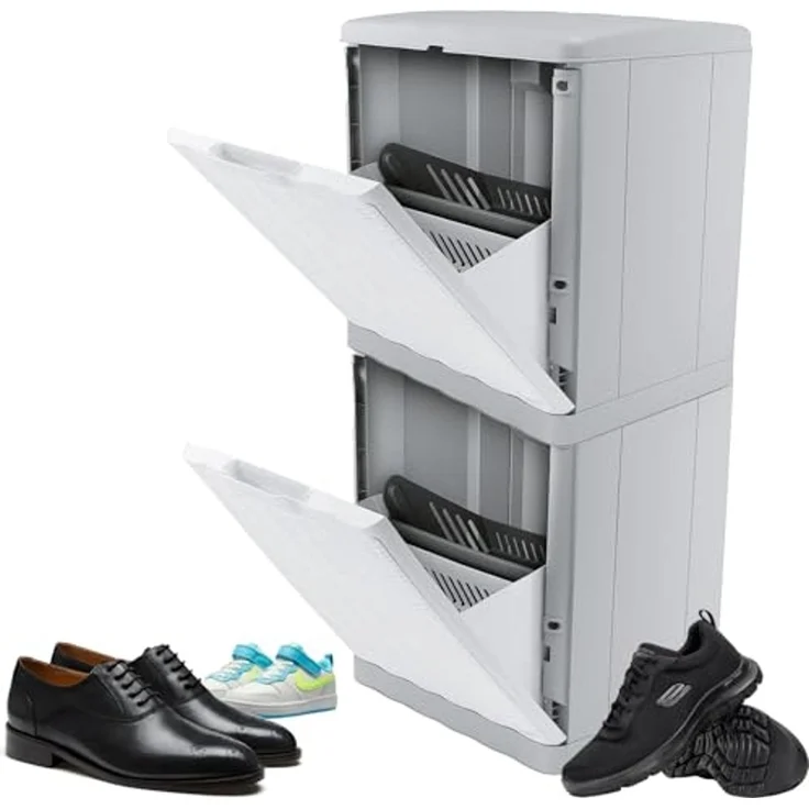 Stefanplast 30341 Schuhschrank-Box, Aufbewahren, In Rattanoptik aus Kunststoff, 40 x 30 x 40 cm – Bild 3