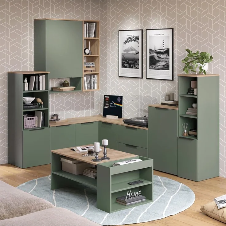 Wohnwand Wido Grün 9 Teile Vicco – Bild 6