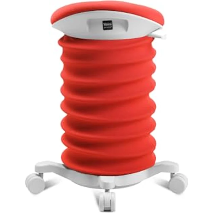 TOPSTAR Sitness 4D mit Rollen AGR-Zertifiziert Dynamischer Sitzhocker Papyrus - coralrot, ergonomischer Bürohocker - höhenverstellbar - stärkt den Rücken - entlastet die Bandscheiben – Bild 5