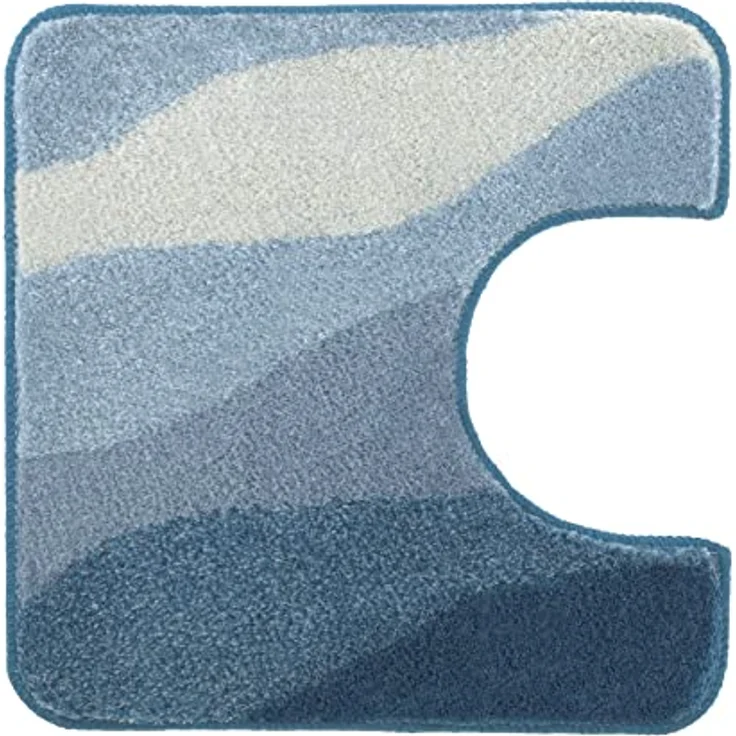 Kleine Wolke Badematte Malena, Badvorleger, Badezimmer Teppich, Höhe 20 mm, rutschhemmend beschichtet, fußbodenheizungsgeeignet, Polyacryl, quadratisch, WC Vorleger mit Ausschnitt, Badteppich, modernes Wellen Design, Farbverlauf, waschbar – Bild 3