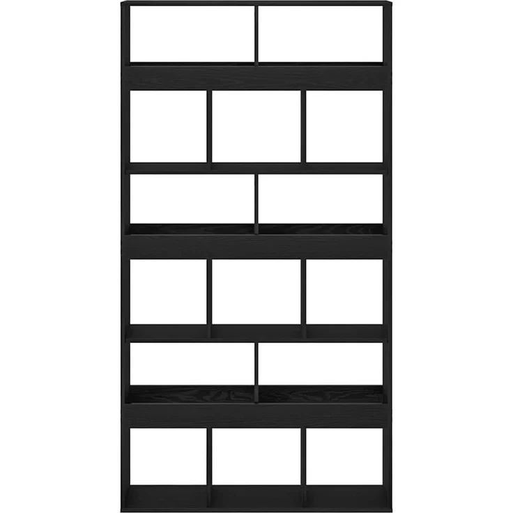 vidaXL Bücherregal 2 pcs Schwarz Eichen-Optik 100 x 33 x 187,5 cm 3345125 – Bild 6