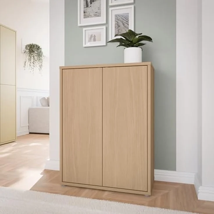 FORTE Schuhschrank Alice Springs, Schuhschrank, Platz für 15 Paar Schuhe, 2 Türen (B/H/T 74,5/99,1/34,9 cm) Stauraumschrank, Mehrzweckschrank, grifflose Front, Push to open – Bild 3