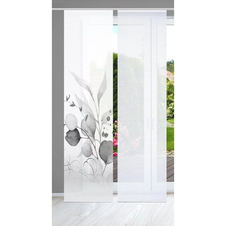 HOME WOHNIDEEN Schiebegardine 84096 ABANIO Schiebegardine rec. Polyester, 245x60 cm, halbtransparent (1 St), Paneelwagen, transparent, Polyester (recycelt) Polyester – Bild 4