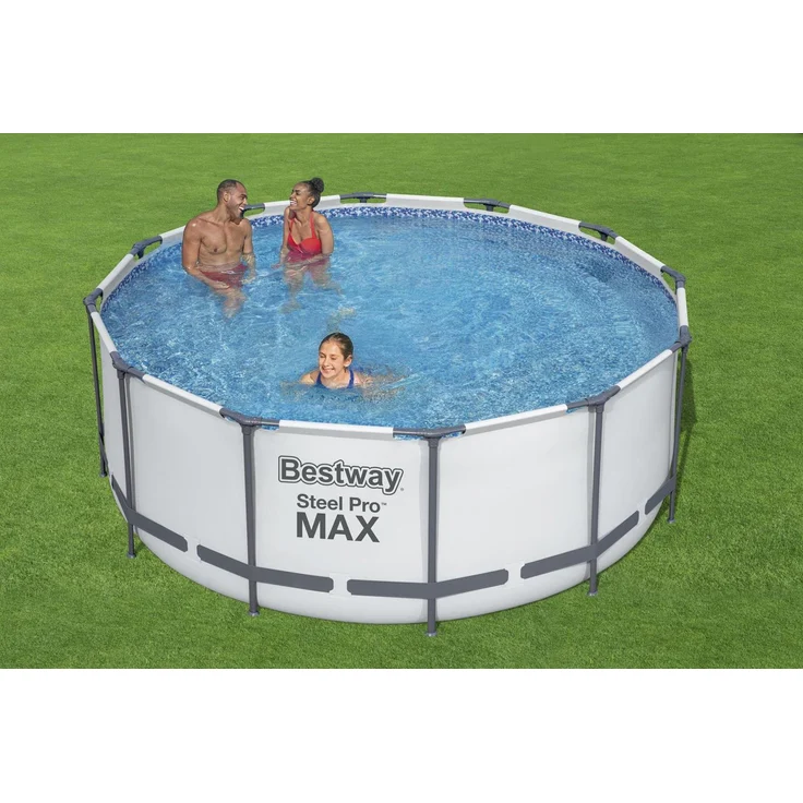 Steel Pro MAX™ Solo Pool ohne Zubehör Ø 366 x 122 cm, lichtgrau, rund – Bild 3