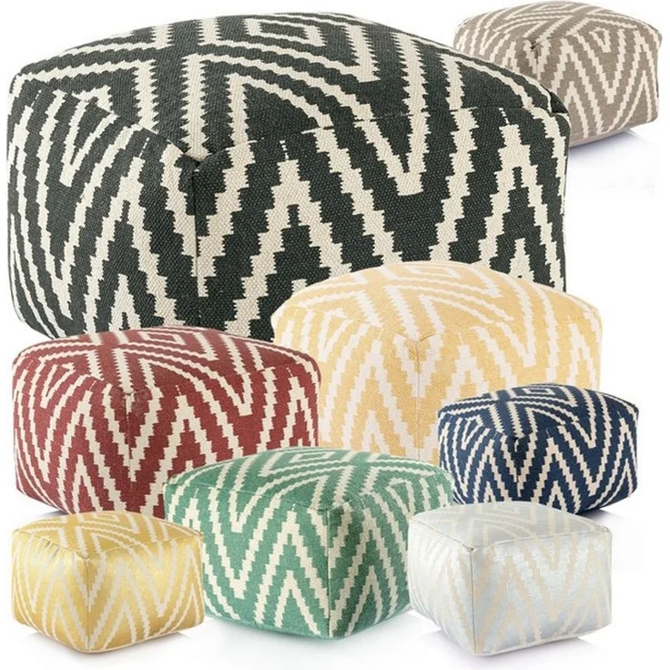 Amagohome Bodenkissen Kelim Sitzwürfel 50x50 H35cm Pouf Fußhocker Sitzhocker Bodenkissen Fuß – Bild 4