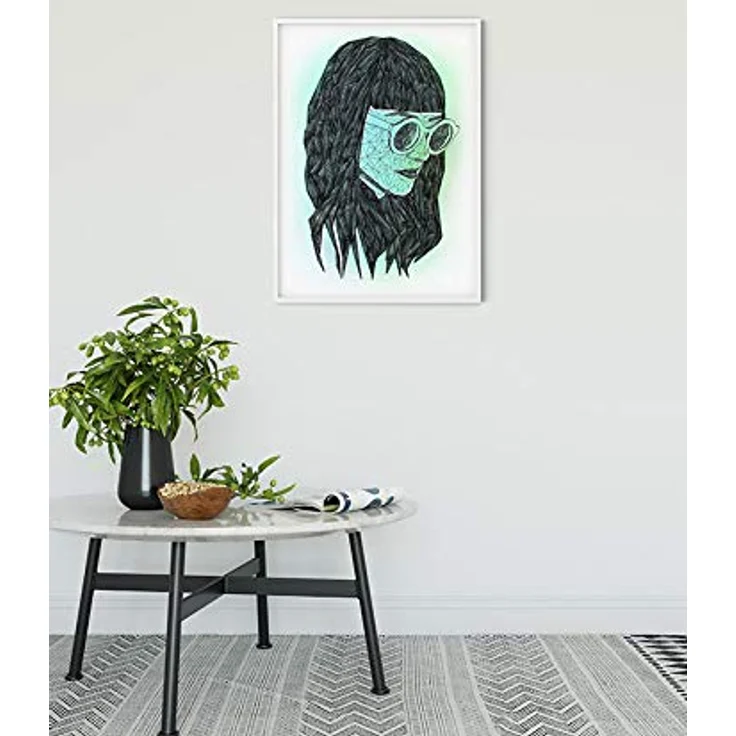 Komar Wandbild Grid Green, hochwertiger Kunstdruck aus deutschem Premium-Poster Fotopapier, 40 x 50 cm, geometrisches Design – Bild 2