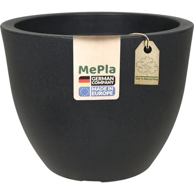 Heimwerkercenter Pflanzkübel MePla Blumentopf Siena ø30 cm, Anthrazit, frostfester Kunstoff – Bild 2