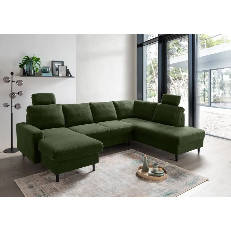 Wohnlandschaft Passo Cord mit Schlaffunktion – Benformato