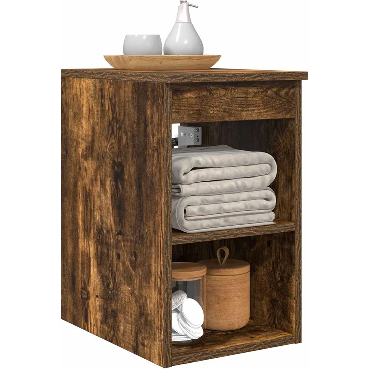 vidaXL Badezimmerschrank Geräucherte Eiche 30 x 41 x 50 cm 890346 – Bild 3