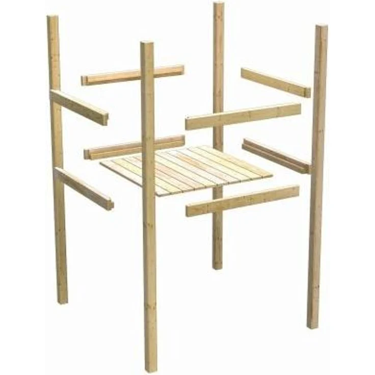 Karibu Kinderspielturm Luis mit Satteldach naturbelassen – Bild 3