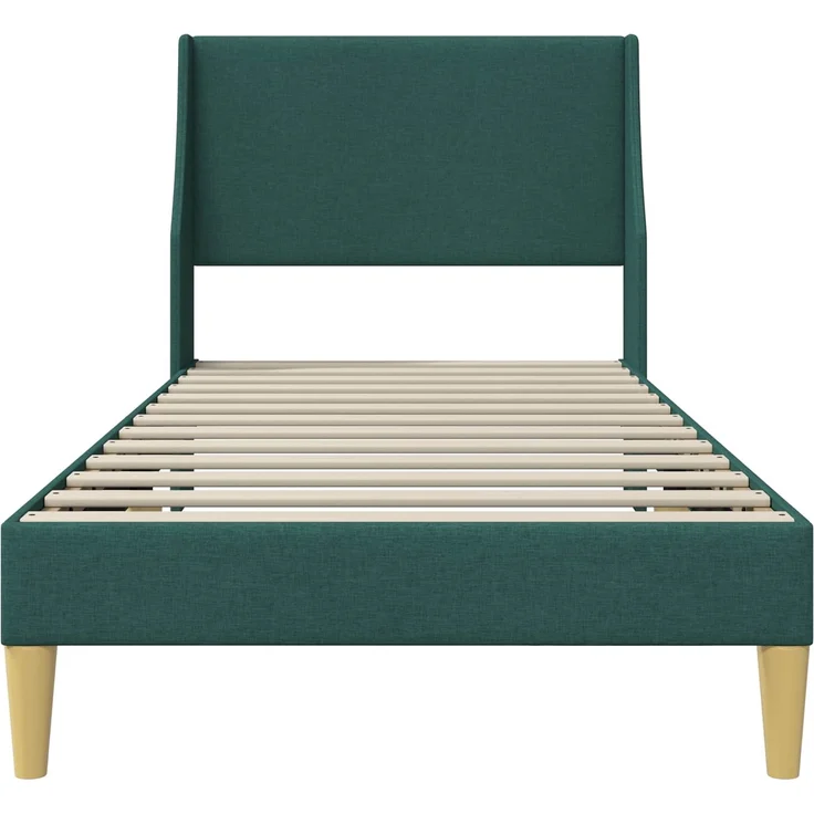vidaXL Bettrahmen mit Kopfteil, Stoff Dunkelgrün, 90x200 cm – Bild 4