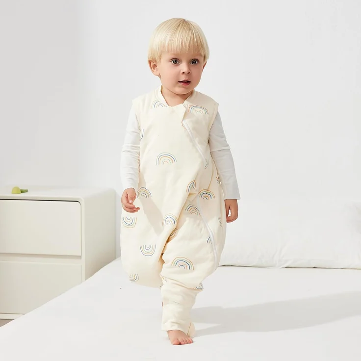 Duomiaomiao Baby Schlafsack, 1x Ganzjahresschlafsack, 1.5tog Kleiner Regenbogen, 95cm / Baby Körpergröße 100-110cm, Baumwolle – Bild 2