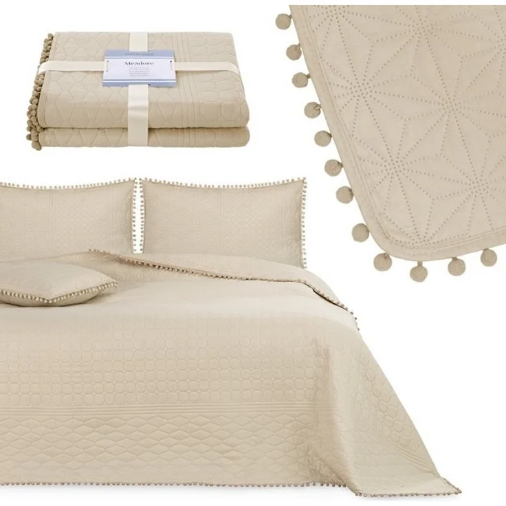 texpot Tagesdecke Wohndecke Pompons und Steppung Wendefunktion – Bild 2