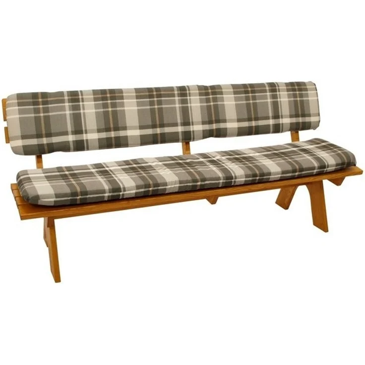 DEGAMO Bankauflage SEATTLE, (1 St), 4-sitzer 195cm, grau/beige kariert, 2-teilig mit separater Rückenlehne – Bild 4