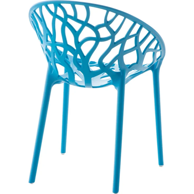 CLP 2er Set Gartenstühle Hope mit Lehne stapelbar wetterfest UV-beständig bis 150 kg - Farbe:blau – Bild 6