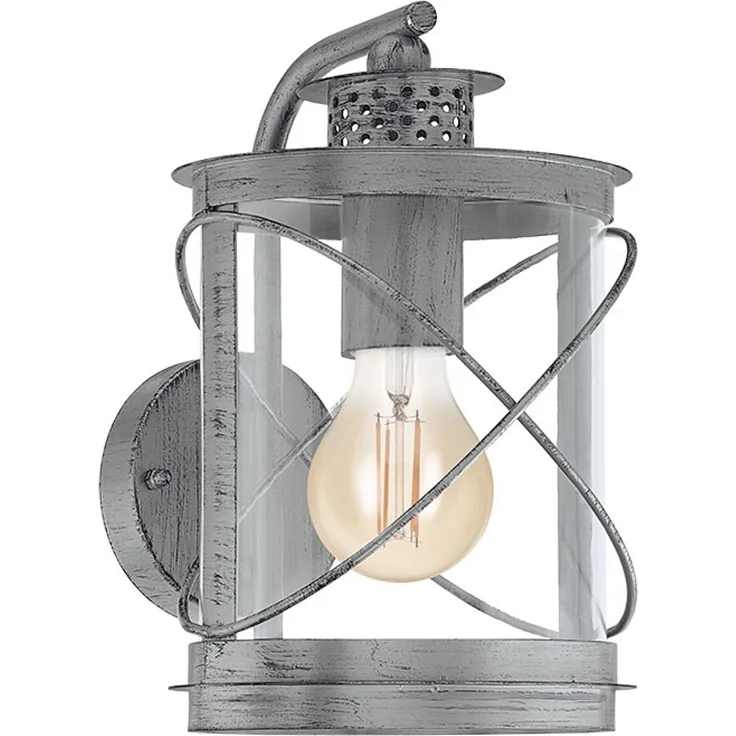 Eglo 94866 Aussenleuchte Wandleuchte 1-flammig E27 ABW. SILBER-ANTIK HILBURN 1 L:20cm H:28cm