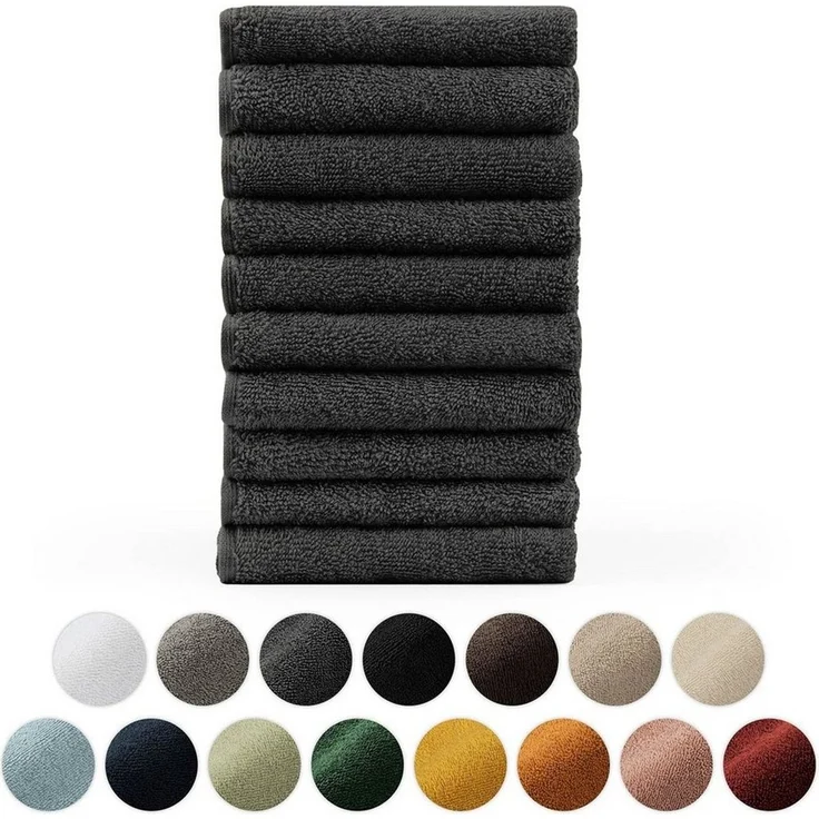 Blumtal Gästehandtücher Premium 30x30cm oder 30x50cm weich und saugstark, Frottee (10-St), 10er (30x50cm), 12er und 24er Set (30x30cm), 100% Baumwolle – Bild 1