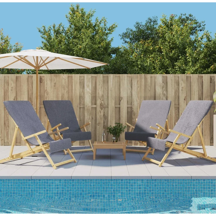 vidaXL Strandtücher 4 Stk. Anthrazit 60x135 cm Stoff 400 GSM 3157054 – Bild 1