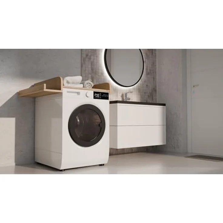 regalik Wickelaufsatz für Waschmaschine – Wickelauflage 60x70 cm – Laminierte Holzplatte – Evoke Eiche – 82 x 72 x 10 cm – Sicherer & Platzsparender Wickeltischaufsatz – Bild 6