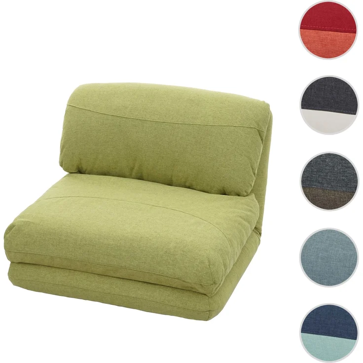 Schlafsessel HWC-E68, Schlafsofa Funktionssessel Klappsessel Relaxsessel, Stoff/Textil ~ grün – Bild 9