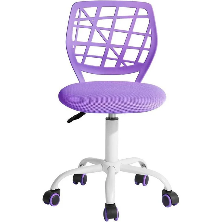 Bürostuhl Ergonomisch höhenverstellbar Stoffsitz Lila Violett – Bild 1